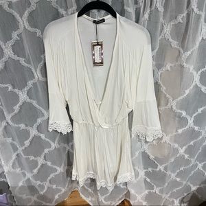 White bridal romper